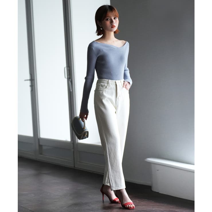 イレギュラーネックニットプルオーバー | SAISON DE PAPILLON  | 詳細画像47 