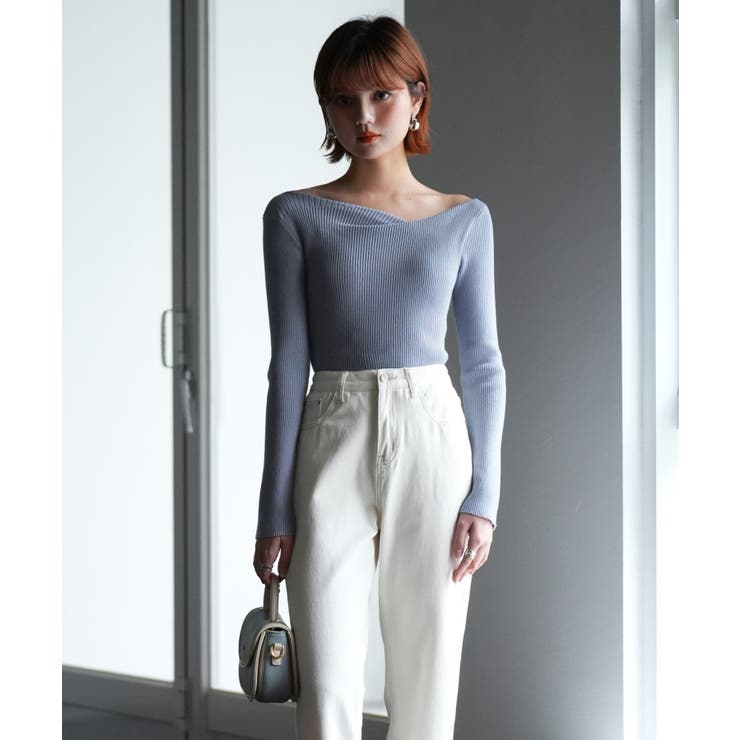 イレギュラーネックニットプルオーバー | SAISON DE PAPILLON  | 詳細画像48 