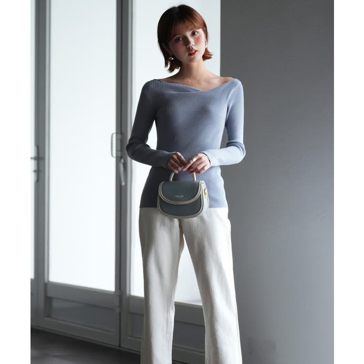 イレギュラーネックニットプルオーバー | SAISON DE PAPILLON  | 詳細画像50 