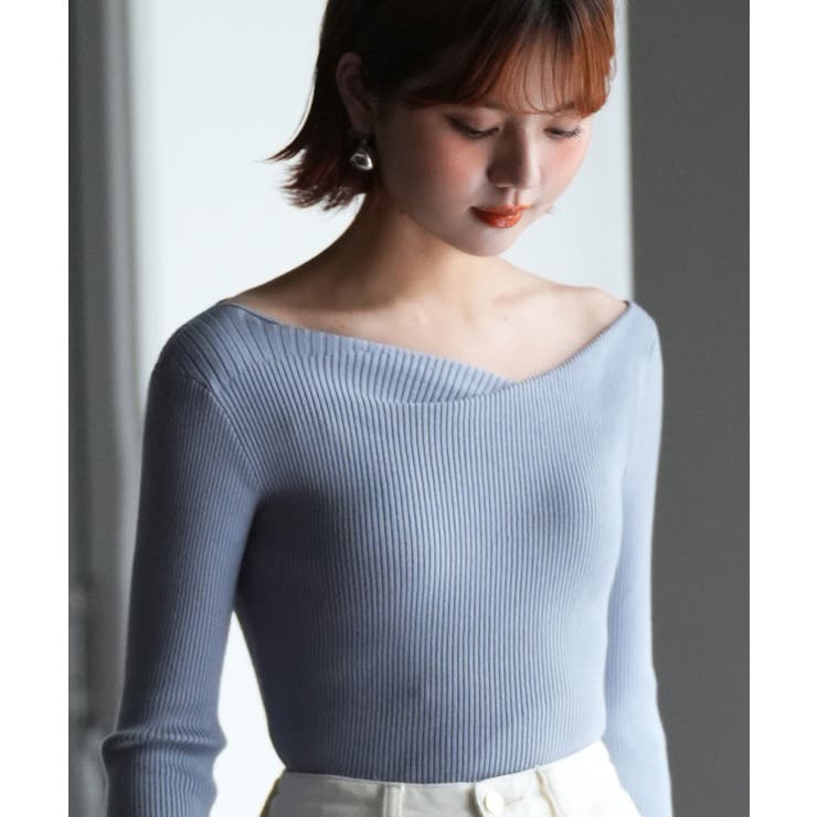 イレギュラーネックニットプルオーバー | SAISON DE PAPILLON  | 詳細画像51 