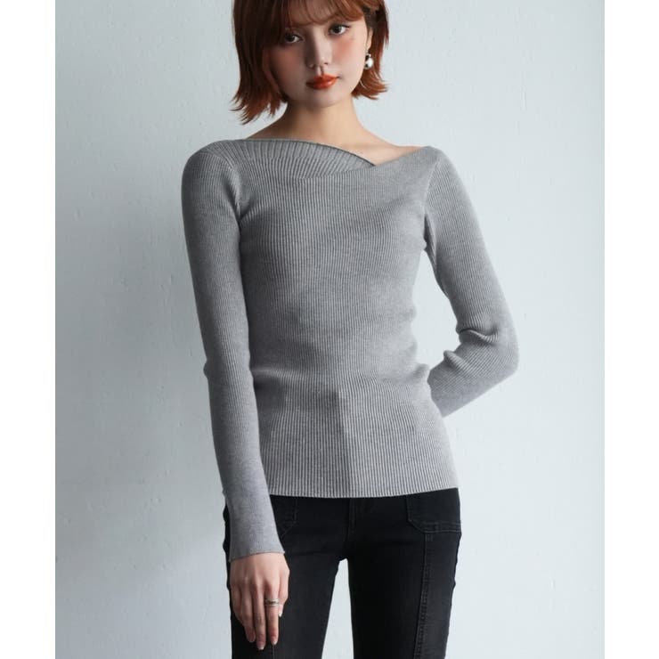 イレギュラーネックニットプルオーバー | SAISON DE PAPILLON  | 詳細画像52 