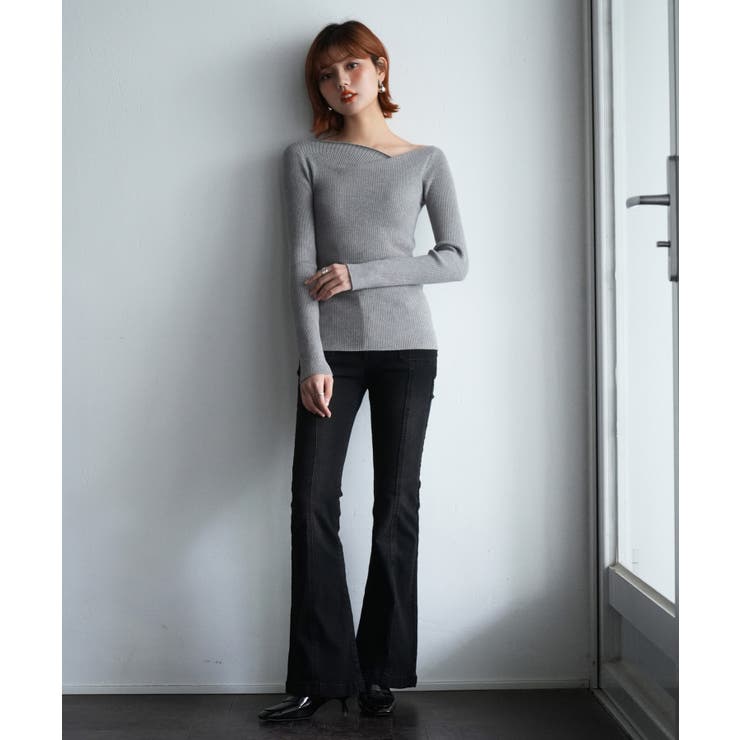 イレギュラーネックニットプルオーバー | SAISON DE PAPILLON  | 詳細画像54 