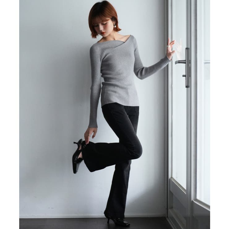 イレギュラーネックニットプルオーバー | SAISON DE PAPILLON  | 詳細画像55 