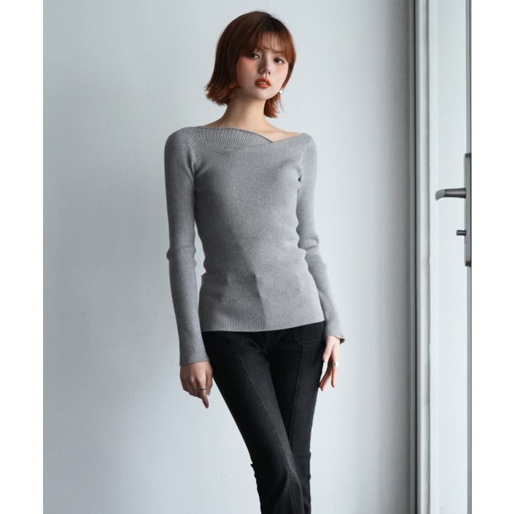 イレギュラーネックニットプルオーバー | SAISON DE PAPILLON  | 詳細画像56 