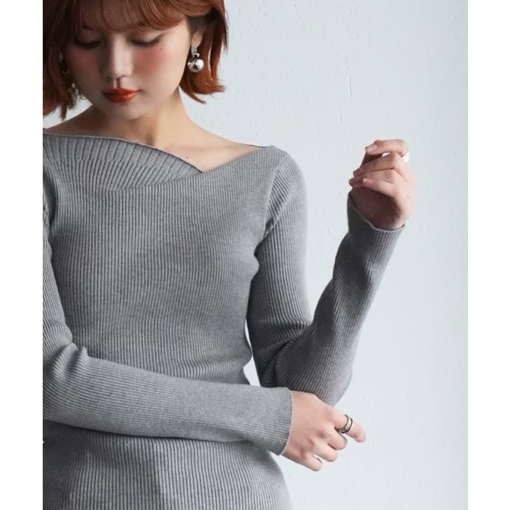 イレギュラーネックニットプルオーバー | SAISON DE PAPILLON  | 詳細画像58 