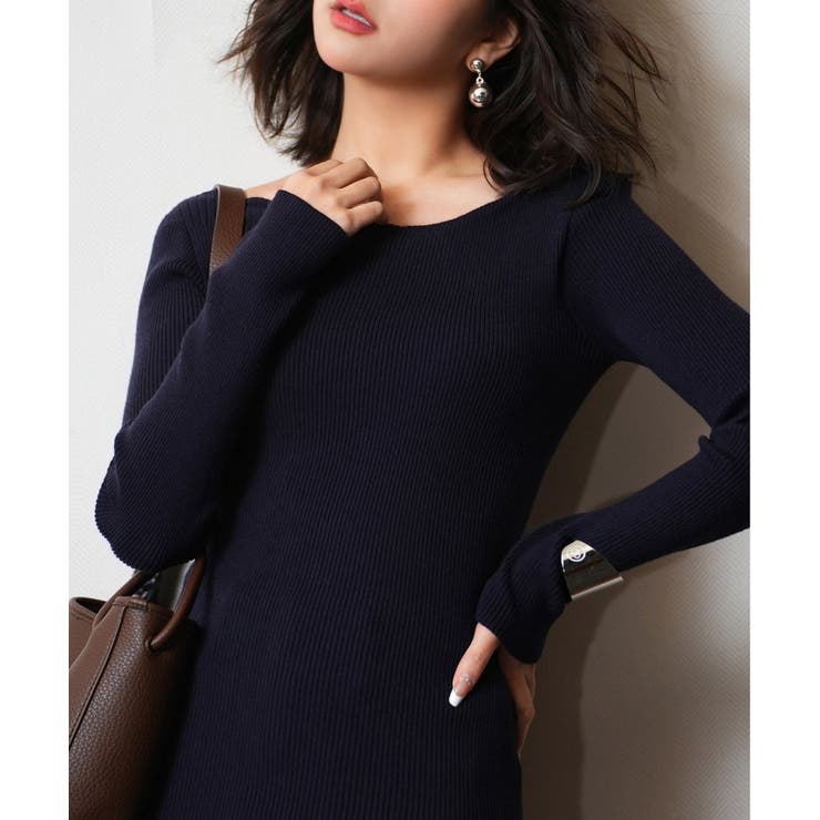 イレギュラーネックニットプルオーバー | SAISON DE PAPILLON  | 詳細画像63 