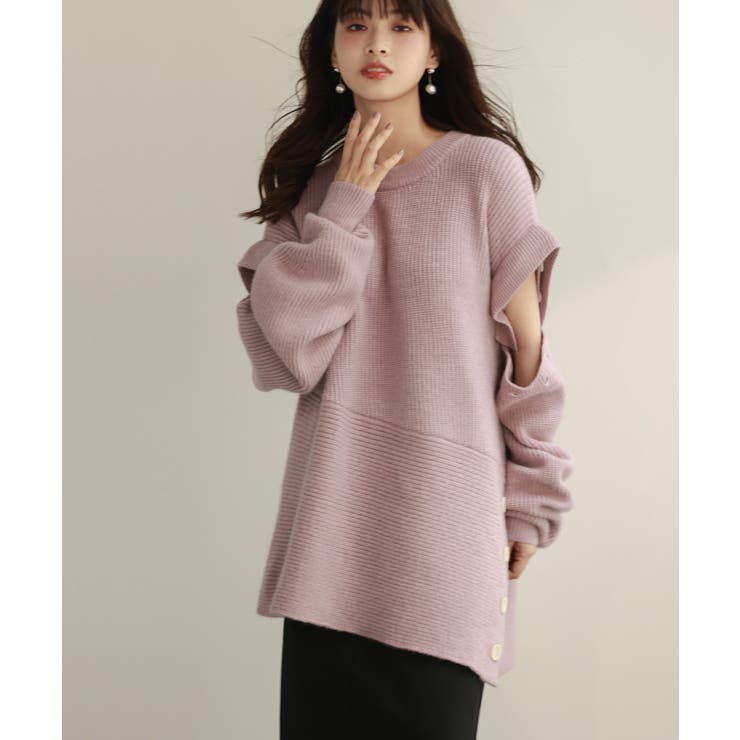 2wayチュニック丈ニットプルオーバー | SAISON DE PAPILLON  | 詳細画像11 