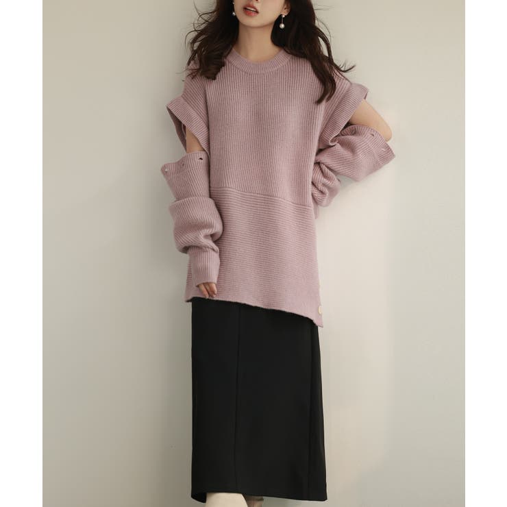 2wayチュニック丈ニットプルオーバー | SAISON DE PAPILLON  | 詳細画像13 