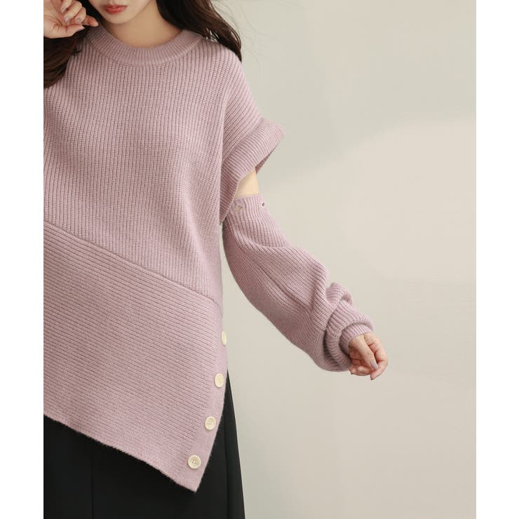 2wayチュニック丈ニットプルオーバー | SAISON DE PAPILLON  | 詳細画像15 