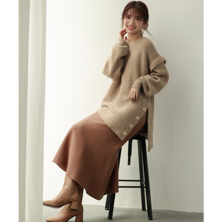 2wayチュニック丈ニットプルオーバー | SAISON DE PAPILLON  | 詳細画像24 