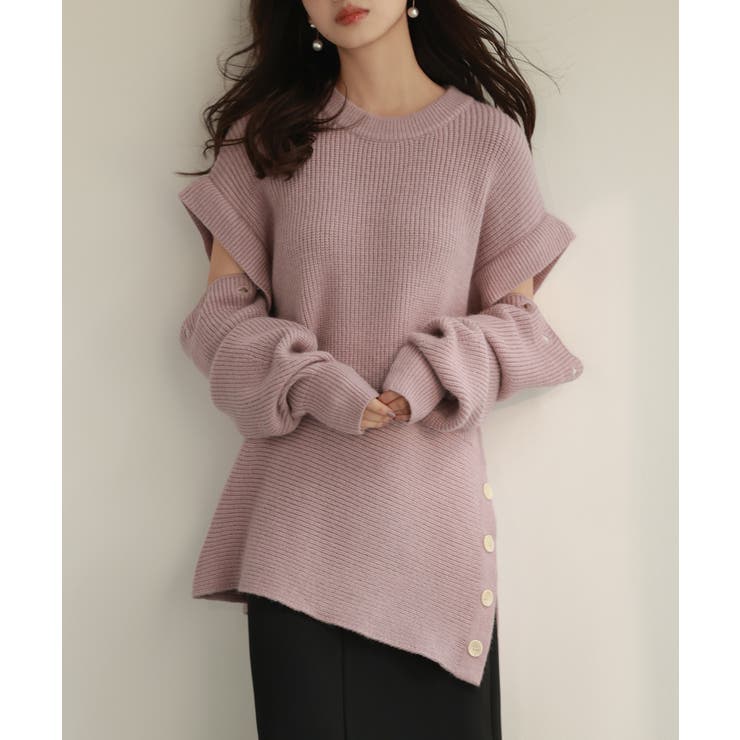 2wayチュニック丈ニットプルオーバー | SAISON DE PAPILLON  | 詳細画像3 