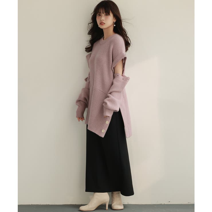 2wayチュニック丈ニットプルオーバー | SAISON DE PAPILLON  | 詳細画像6 