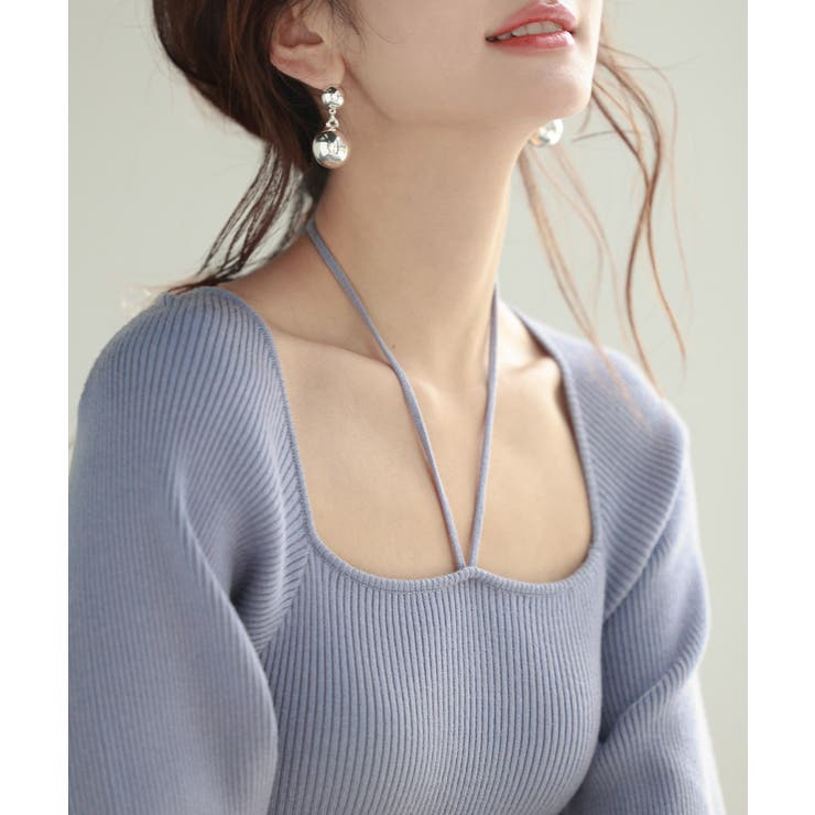 フロントリボンボリュームスリーブニットプルオーバー | SAISON DE PAPILLON  | 詳細画像21 