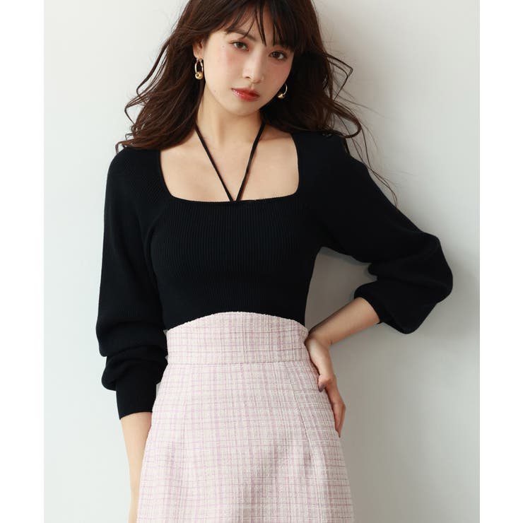 フロントリボンボリュームスリーブニットプルオーバー | SAISON DE PAPILLON  | 詳細画像22 