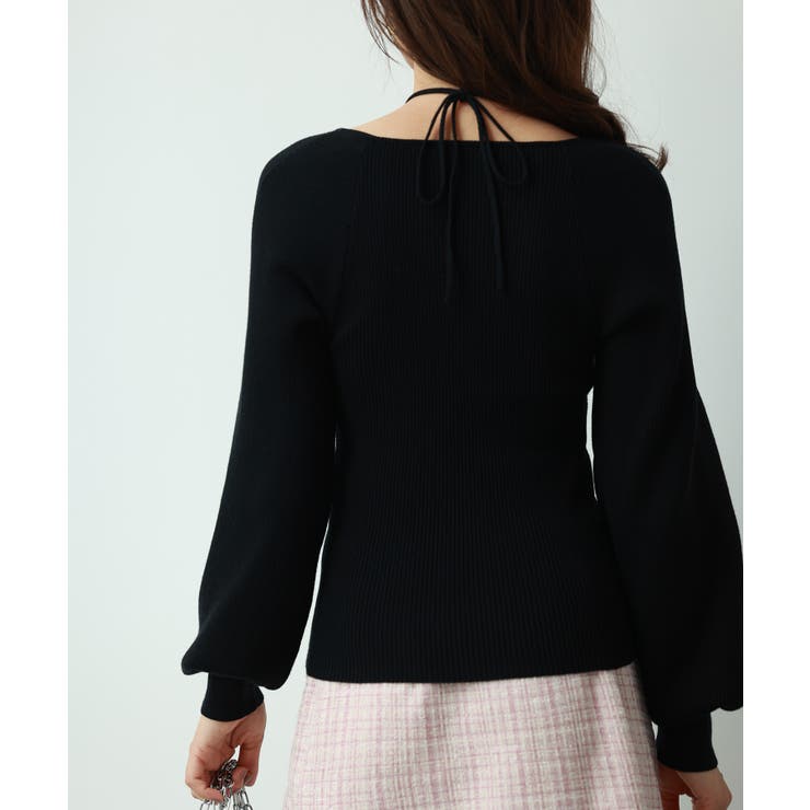 フロントリボンボリュームスリーブニットプルオーバー | SAISON DE PAPILLON  | 詳細画像24 