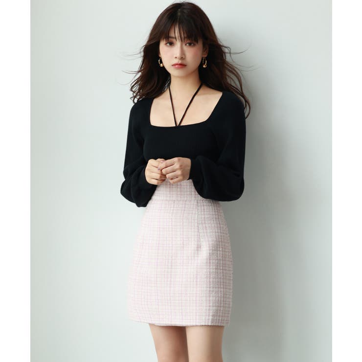 フロントリボンボリュームスリーブニットプルオーバー | SAISON DE PAPILLON  | 詳細画像26 