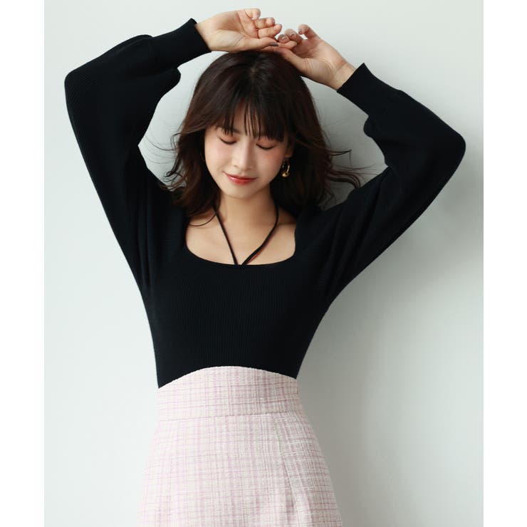 フロントリボンボリュームスリーブニットプルオーバー | SAISON DE PAPILLON  | 詳細画像29 