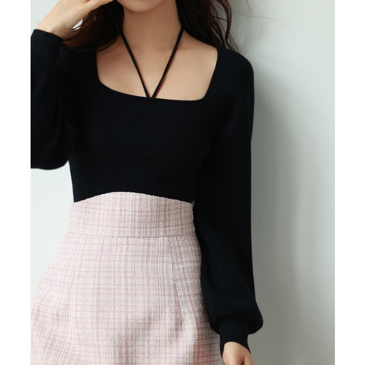 フロントリボンボリュームスリーブニットプルオーバー | SAISON DE PAPILLON  | 詳細画像30 