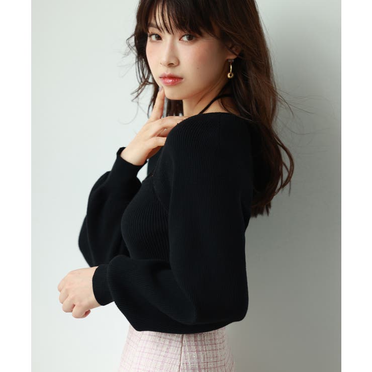 フロントリボンボリュームスリーブニットプルオーバー | SAISON DE PAPILLON  | 詳細画像31 