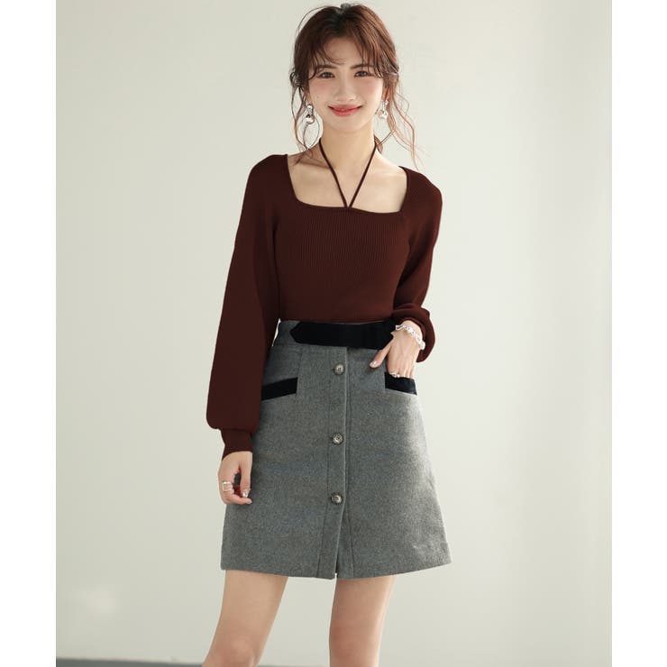 フロントリボンボリュームスリーブニットプルオーバー | SAISON DE PAPILLON  | 詳細画像35 