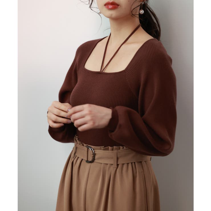 フロントリボンボリュームスリーブニットプルオーバー | SAISON DE PAPILLON  | 詳細画像38 