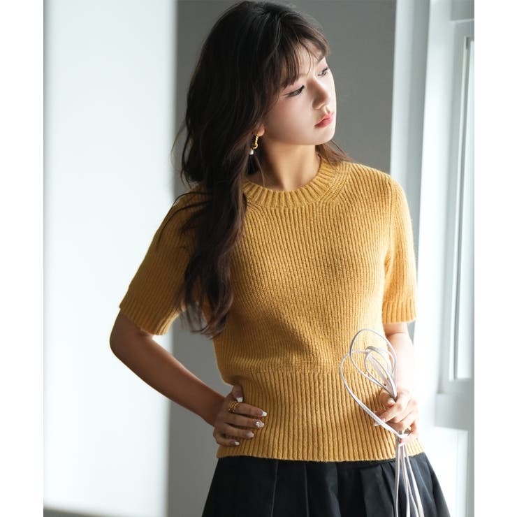 天竺編みサマーニットプルオーバー | SAISON DE PAPILLON  | 詳細画像3 