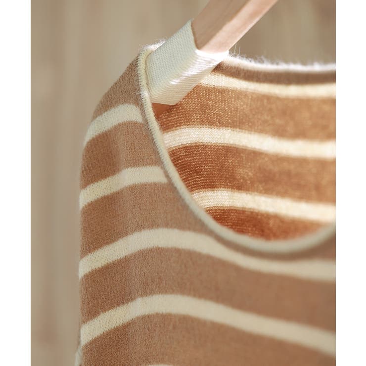 ボーダー柄オーバーサイズチュニックニット | SAISON DE PAPILLON  | 詳細画像27 