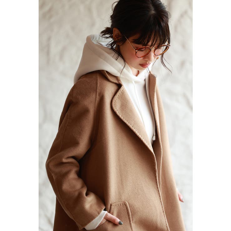 ウール混ダブルフェイスガウンロングコート[品番：DSSW0002862