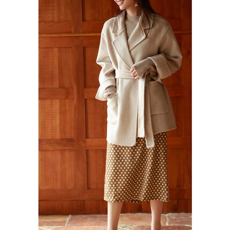 ウール混ダブルフェイスガウンコート | SAISON DE PAPILLON  | 詳細画像8 