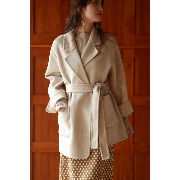 ウール混ダブルフェイスガウンコート | SAISON DE PAPILLON  | 詳細画像9 