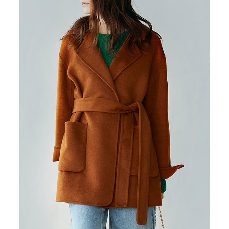 ウール混ダブルフェイスガウンコート | SAISON DE PAPILLON  | 詳細画像12 