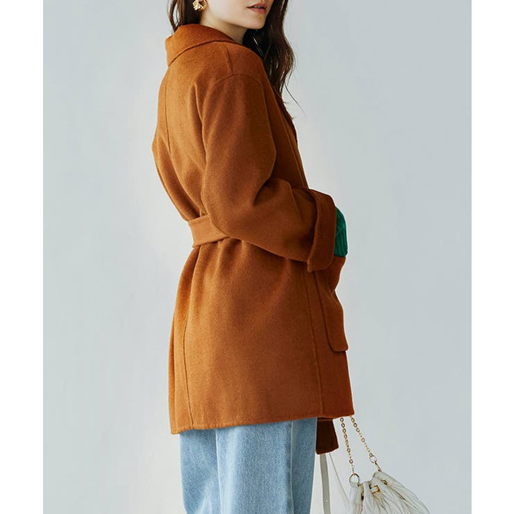 ウール混ダブルフェイスガウンコート | SAISON DE PAPILLON  | 詳細画像13 