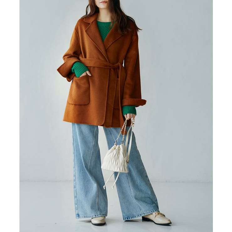 ウール混ダブルフェイスガウンコート | SAISON DE PAPILLON  | 詳細画像16 