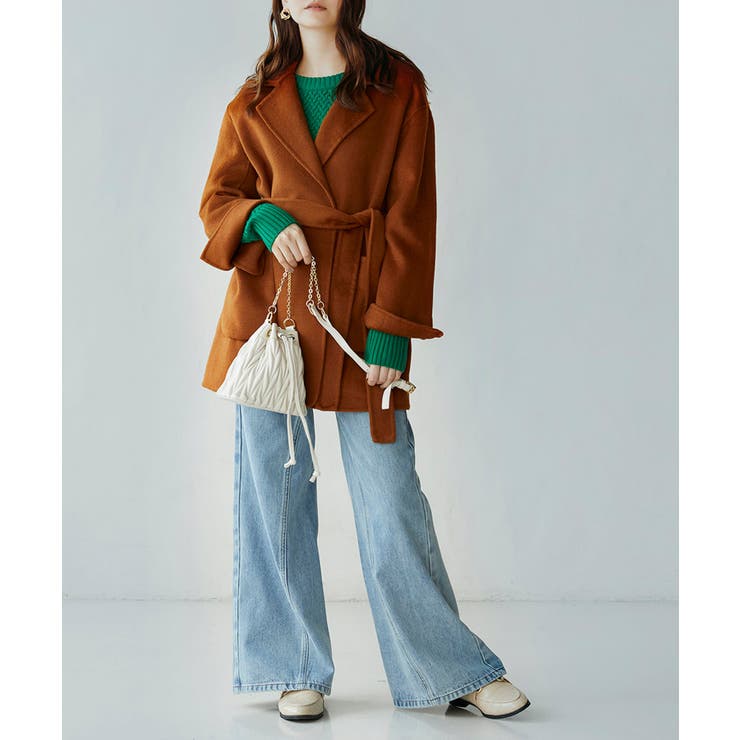 ウール混ダブルフェイスガウンコート | SAISON DE PAPILLON  | 詳細画像21 