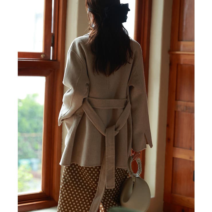 ウール混ダブルフェイスガウンコート | SAISON DE PAPILLON  | 詳細画像3 