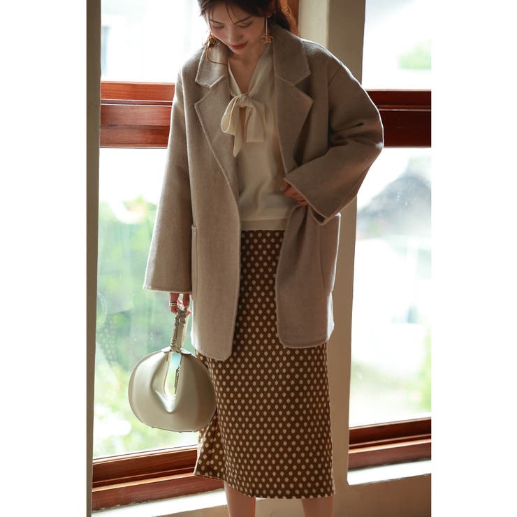 ウール混ダブルフェイスガウンコート | SAISON DE PAPILLON  | 詳細画像5 