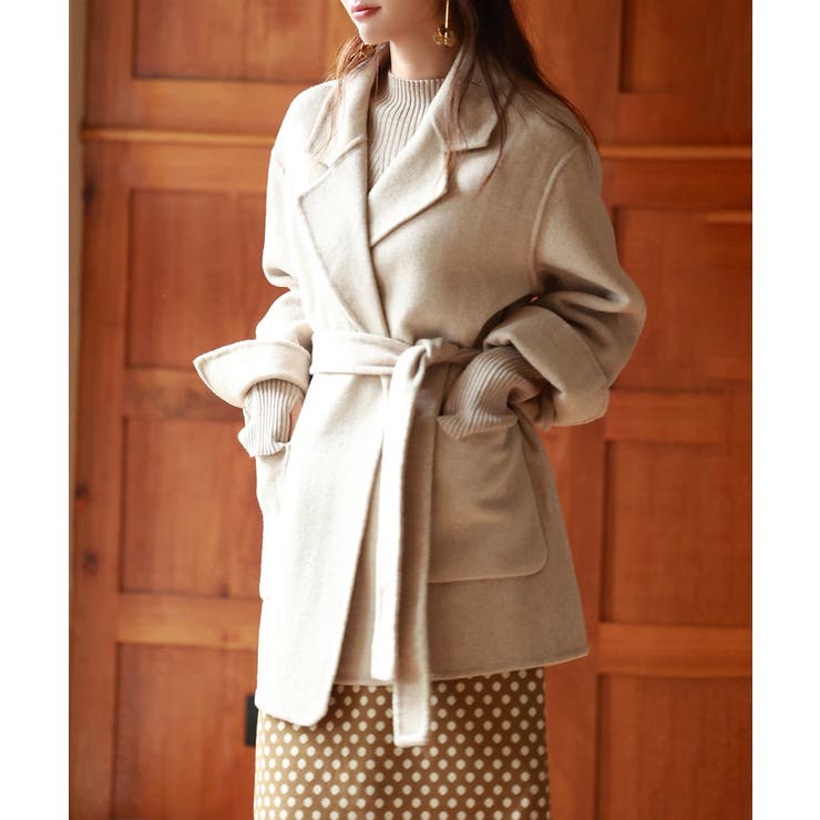 ウール混ダブルフェイスガウンコート | SAISON DE PAPILLON  | 詳細画像7 