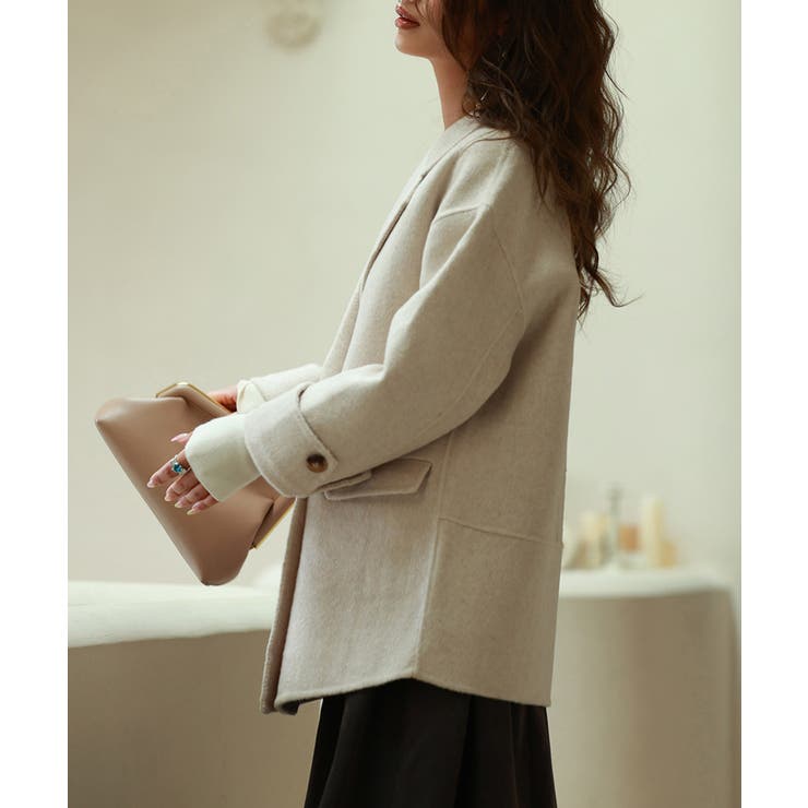 ウール混ダブルフェイスPコート | SAISON DE PAPILLON  | 詳細画像22 