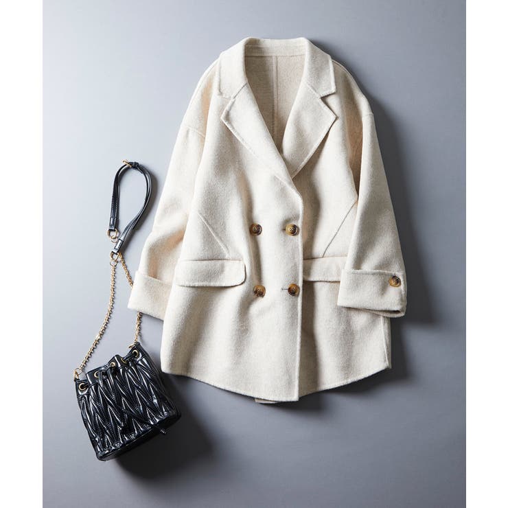 ウール混ダブルフェイスPコート | SAISON DE PAPILLON  | 詳細画像23 