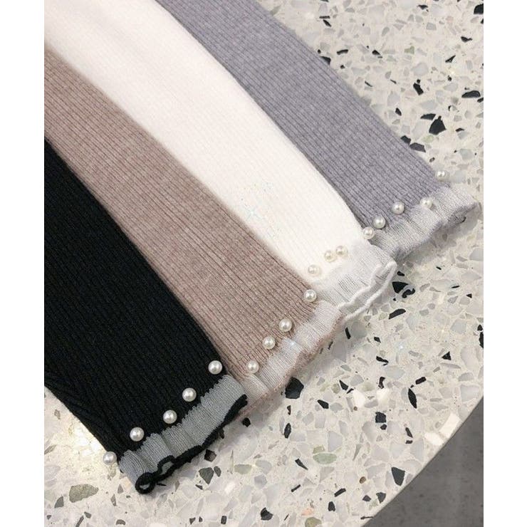 春まで着れる リブニットトップス フリルとパールがアクセント | SEU | 詳細画像40 