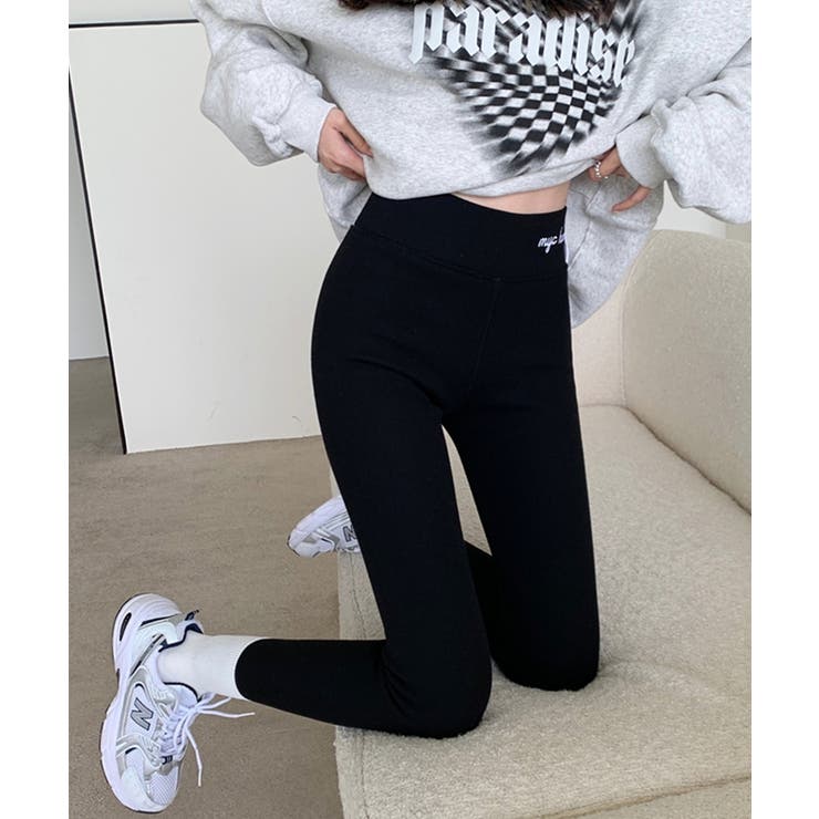 裏毛起毛ハイウエストリブレギンス 防寒 あったか | SEU | 詳細画像22 