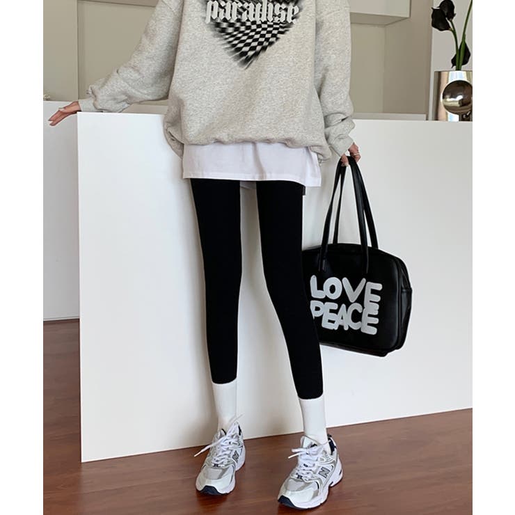 裏毛起毛ハイウエストリブレギンス 防寒 あったか | SEU | 詳細画像26 