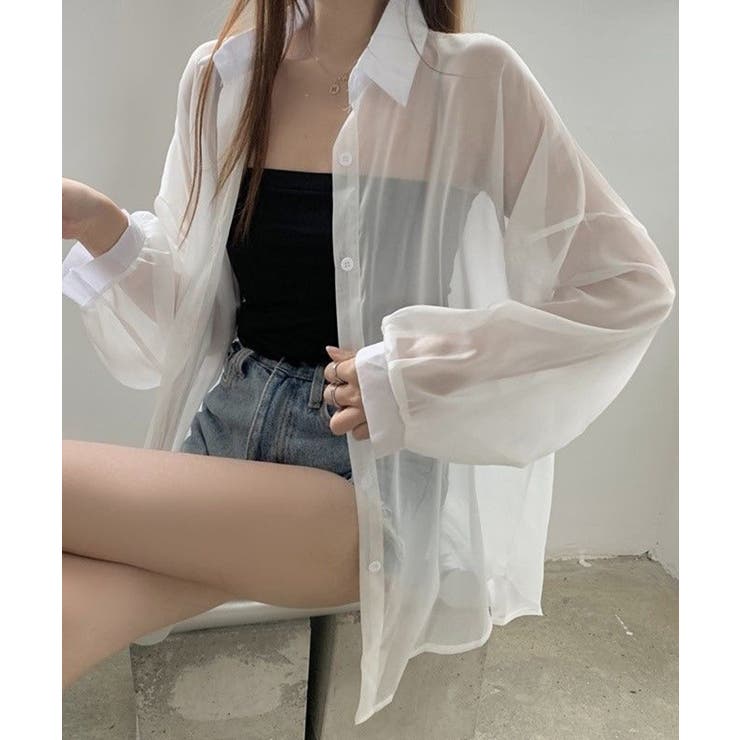 10色選べる！シアーシャツ カーディガン ゆったり | SEU | 詳細画像10 