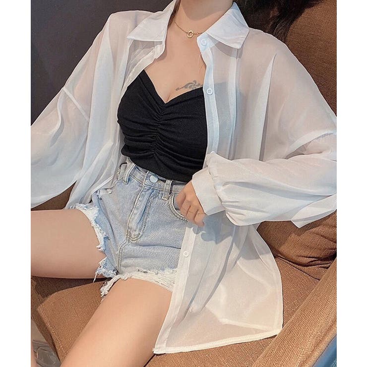 10色選べる！シアーシャツ カーディガン ゆったり | SEU | 詳細画像14 