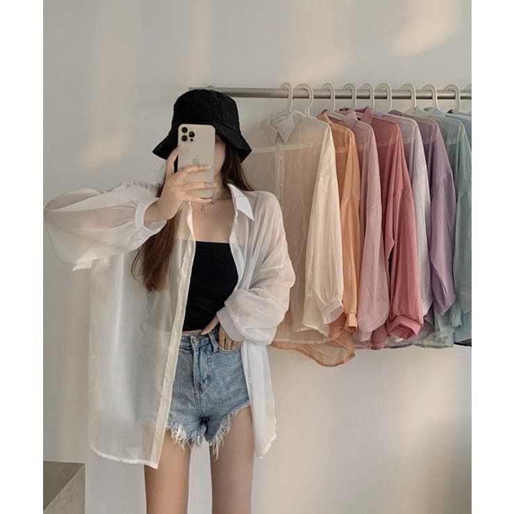 10色選べる！シアーシャツ カーディガン ゆったり | SEU | 詳細画像18 