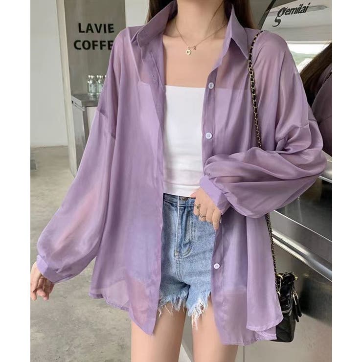 10色選べる！シアーシャツ カーディガン ゆったり | SEU | 詳細画像30 