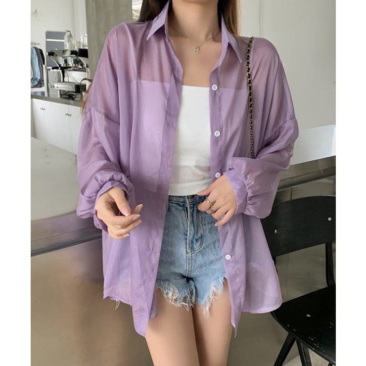 10色選べる！シアーシャツ カーディガン ゆったり | SEU | 詳細画像31 