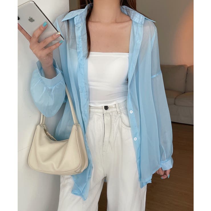 10色選べる！シアーシャツ カーディガン ゆったり | SEU | 詳細画像46 