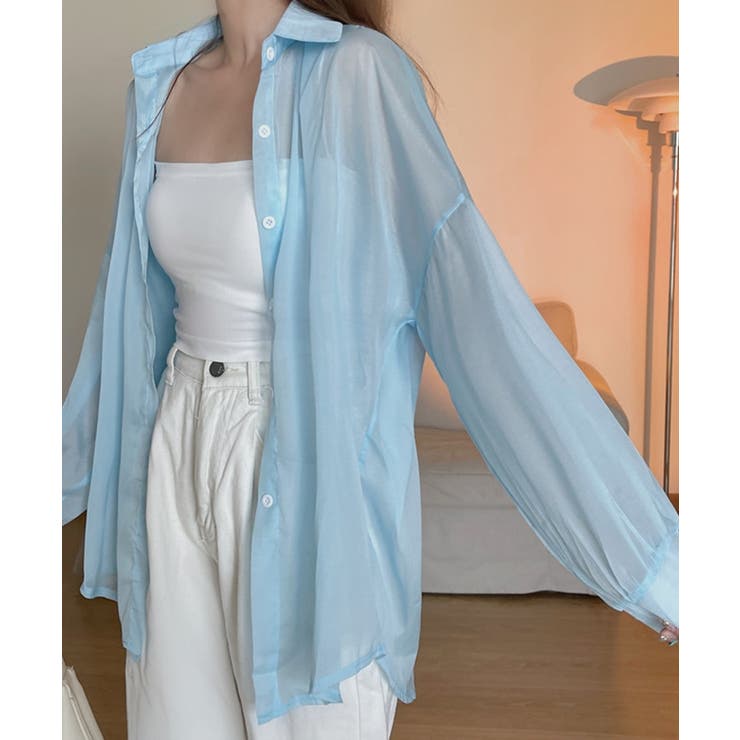 10色選べる！シアーシャツ カーディガン ゆったり | SEU | 詳細画像48 