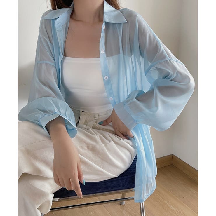 10色選べる！シアーシャツ カーディガン ゆったり | SEU | 詳細画像49 